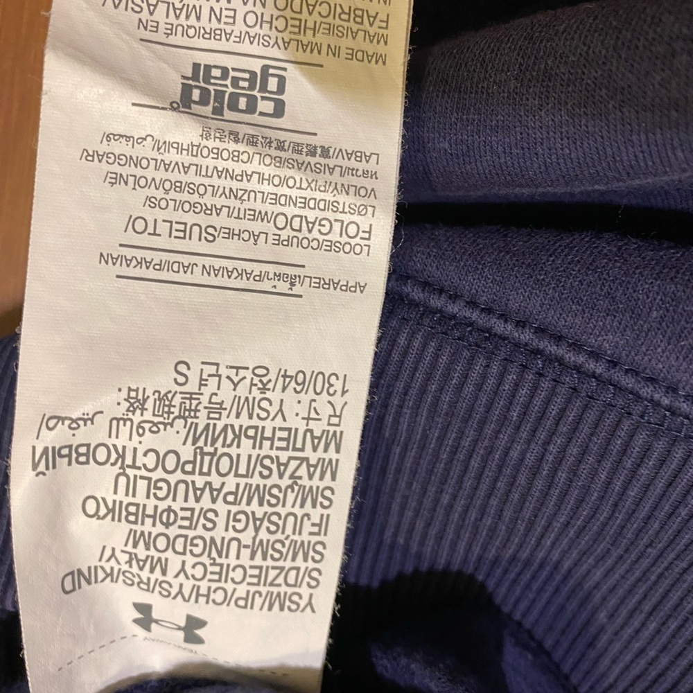 Under Armour Kids Hoodie  Y Small Blue Hoodie Sweatshirt UniSex Boys - Picture 9 of 9
